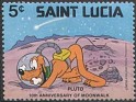 St. Lucia - 1980 - Walt Disney - 5 ¢ - Multicolor - Walt Disney, Moonwalk - Scott 496 - Disney 10th Anniversary of Moonwalk Pluto - 0